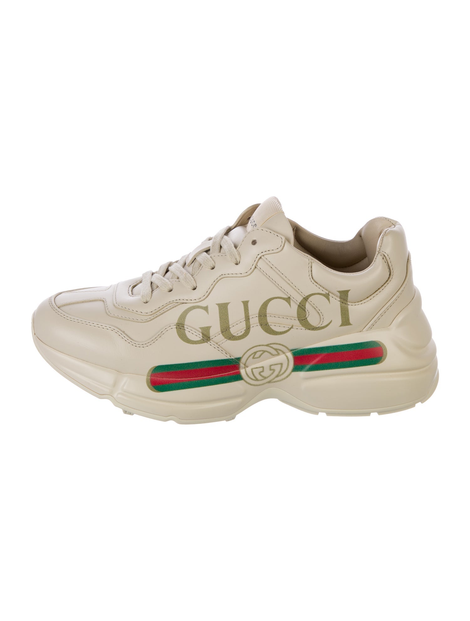 Gucci Web Accent Leather Chunky Sneakers